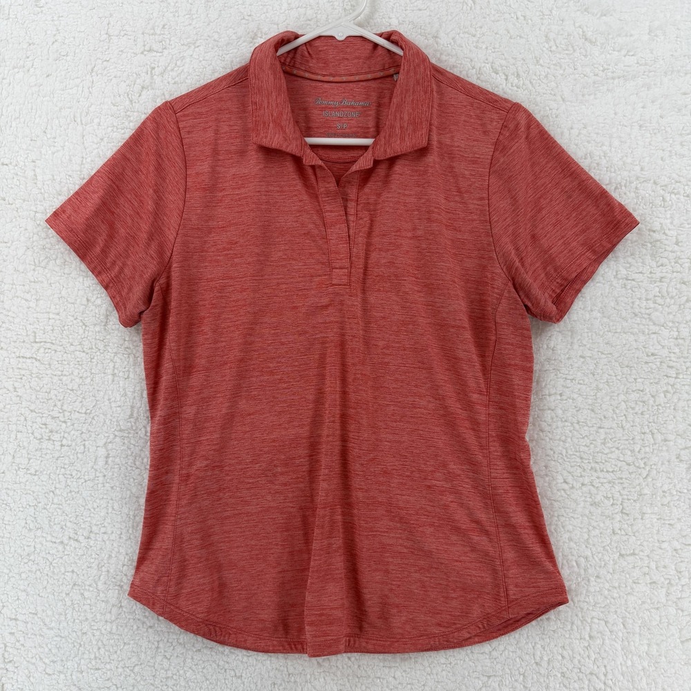 Tommy Bahama Shirt Womens Small Red IslandZone Polo‎ Golf Stretch Performance